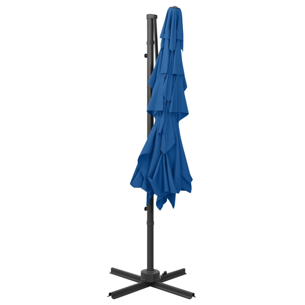 Parasol 4-Laags Met Aluminium Paal 250X250 Cm Azuurblauw azure blue