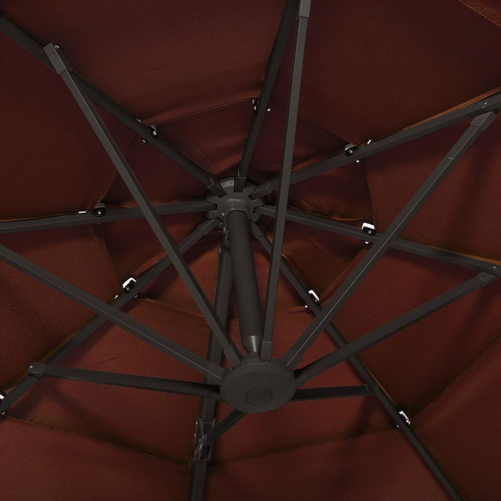 Parasol 4-Laags Met Aluminium Paal 3X3 M Terracotta