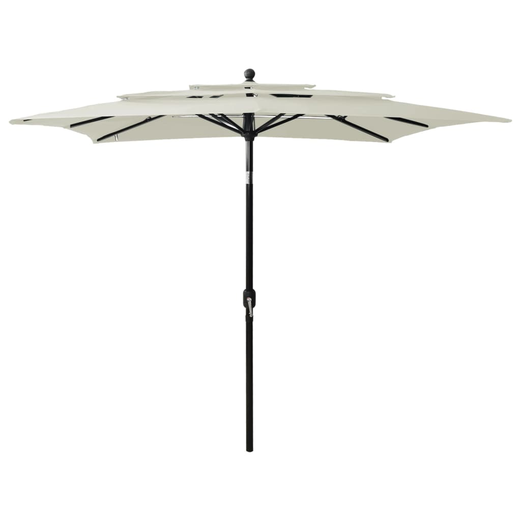 Parasol 3-Laags Met Aluminium Paal 2,5X2,5 M Zandkleurig 2.5 x 2.5 m