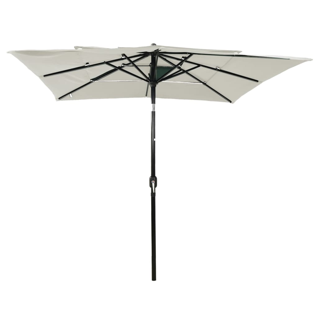 Parasol 3-Laags Met Aluminium Paal 2,5X2,5 M Zandkleurig 2.5 x 2.5 m