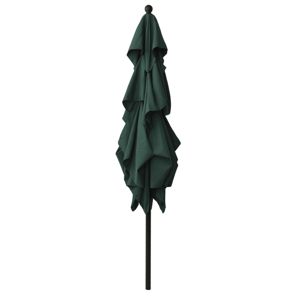 Parasol 3-Laags Met Aluminium Paal 2,5X2,5 M Groen 2.5 x 2.5 m