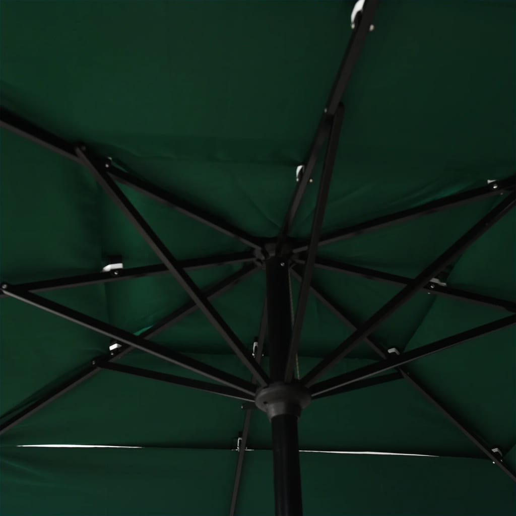 Parasol 3-Laags Met Aluminium Paal 2,5X2,5 M Groen 2.5 x 2.5 m