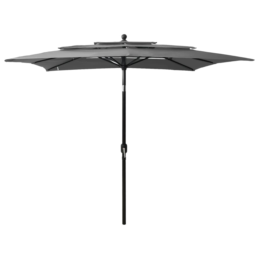 Parasol 3-Laags Met Aluminium Paal 2,5X2,5 M Antracietkleurig 2.5 x 2.5 m