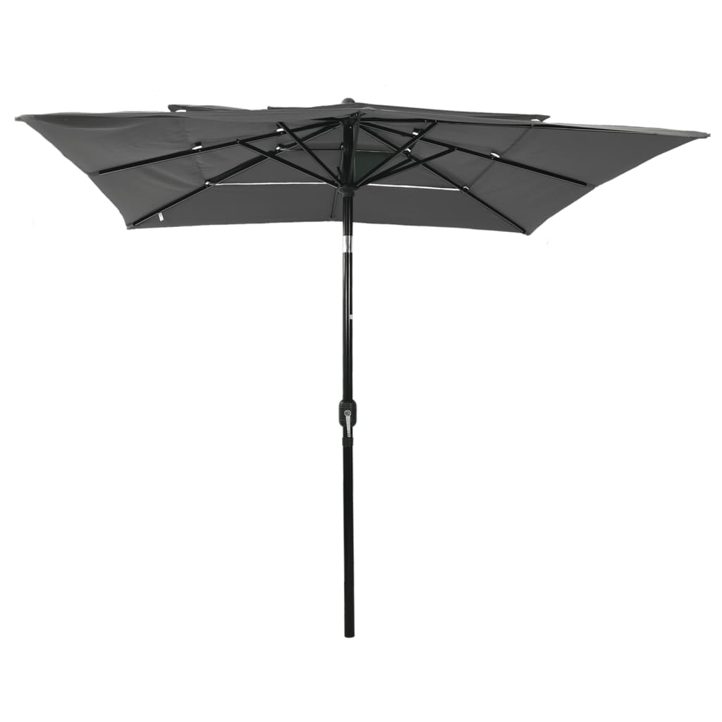 Parasol 3-Laags Met Aluminium Paal 2,5X2,5 M Antracietkleurig 2.5 x 2.5 m