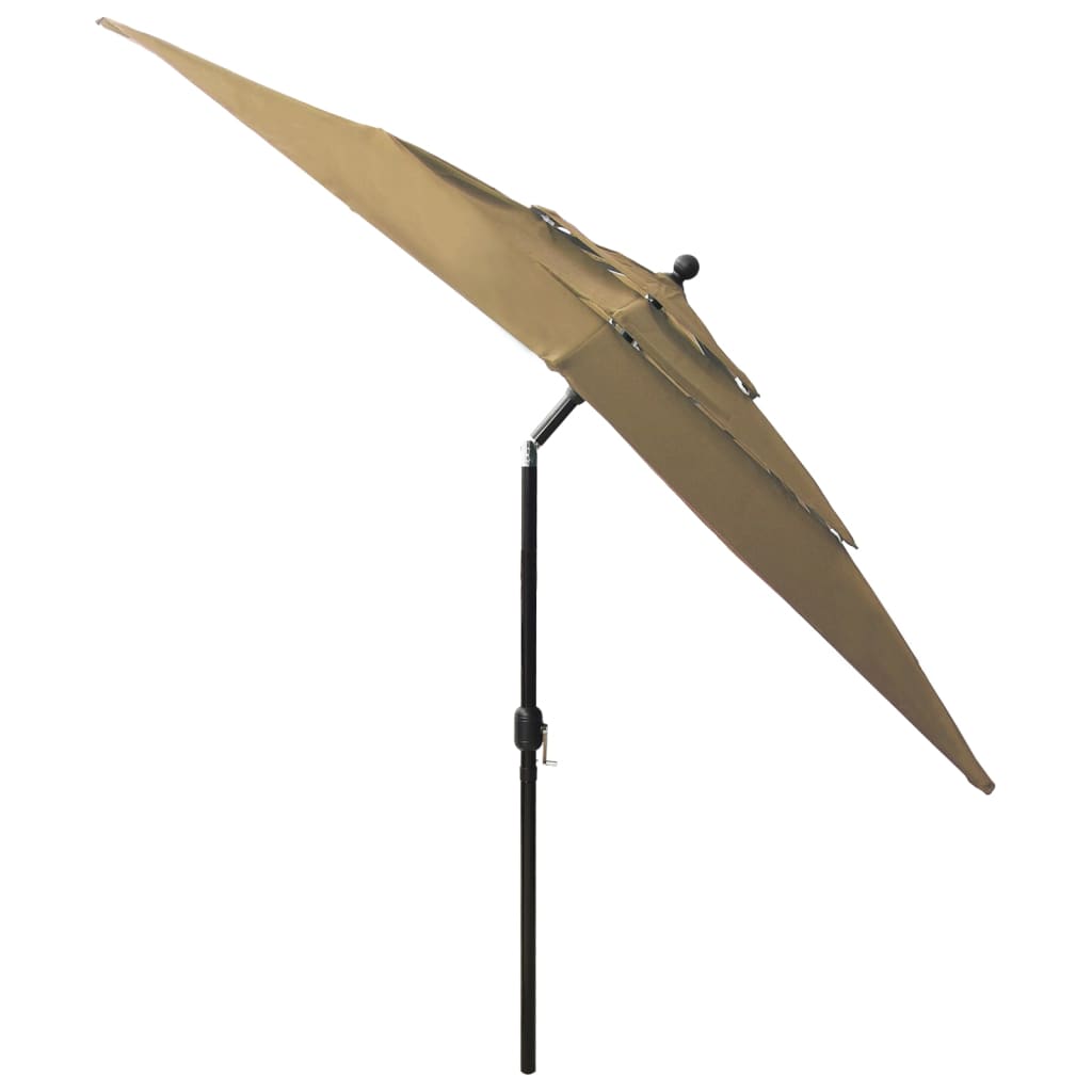 Parasol 3-Laags Met Aluminium Paal 2,5X2,5 M Taupe 2.5 x 2.5 m