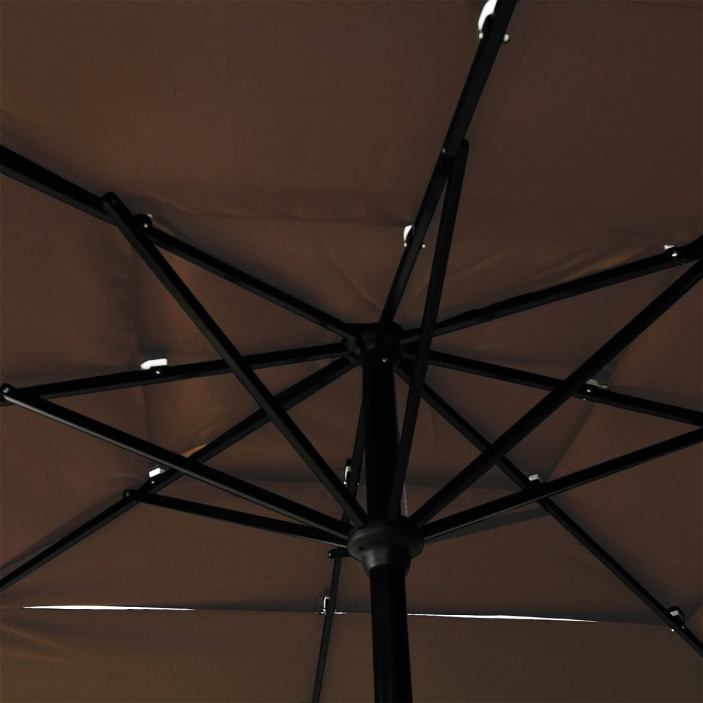 Parasol 3-Laags Met Aluminium Paal 2,5X2,5 M Taupe 2.5 x 2.5 m