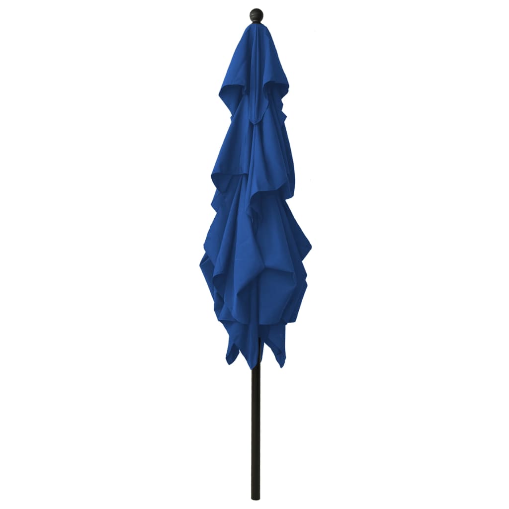 Parasol 3-Laags Met Aluminium Paal 2,5X2,5 M Azuurblauw 2.5 x 2.5 m azure blue