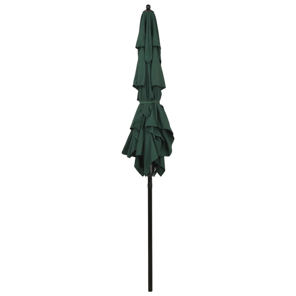 Parasol 3-Laags Met Aluminium Paal 2X2 M Groen 2 x 2 m