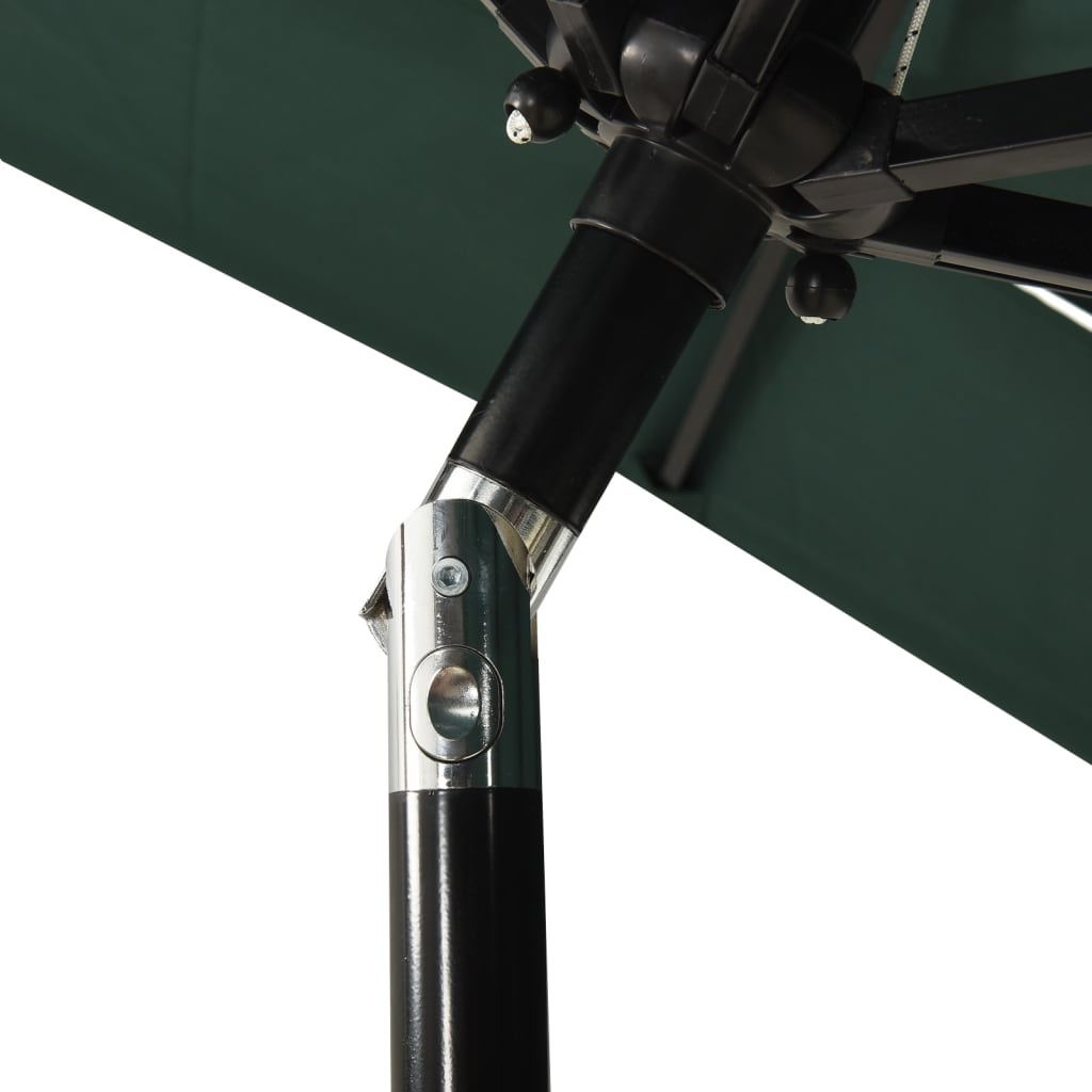 Parasol 3-Laags Met Aluminium Paal 2X2 M Groen 2 x 2 m