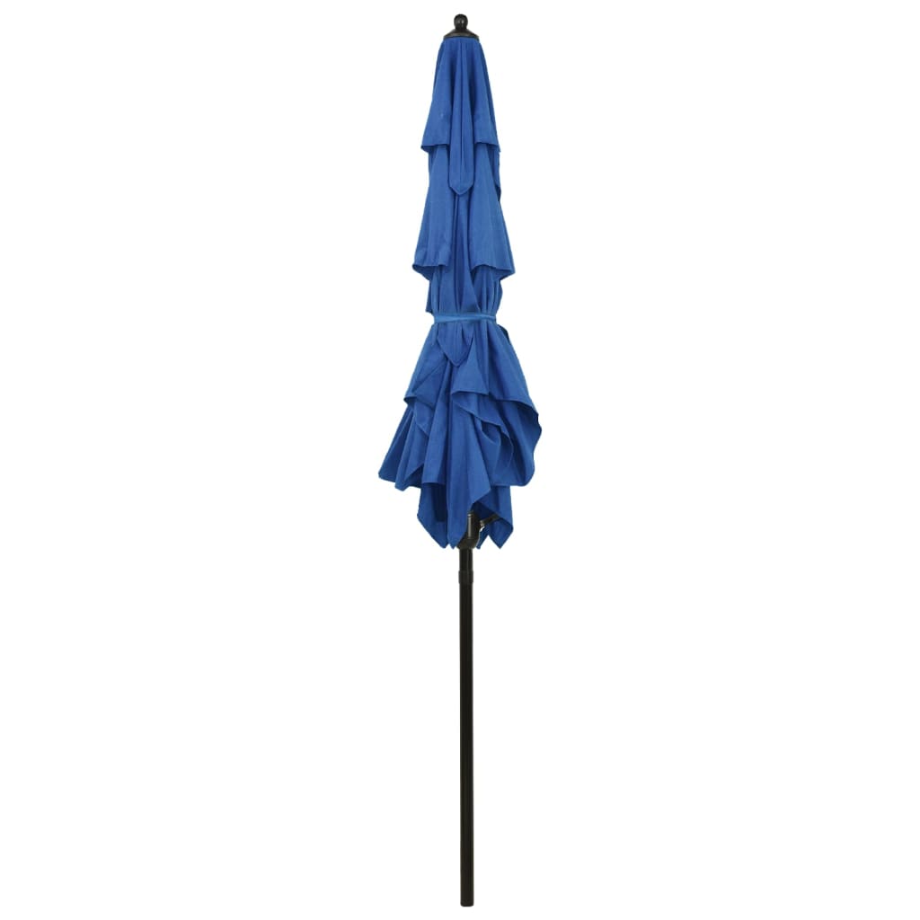 Parasol 3-Laags Met Aluminium Paal 2X2 M Azuurblauw 2 x 2 m azure blue