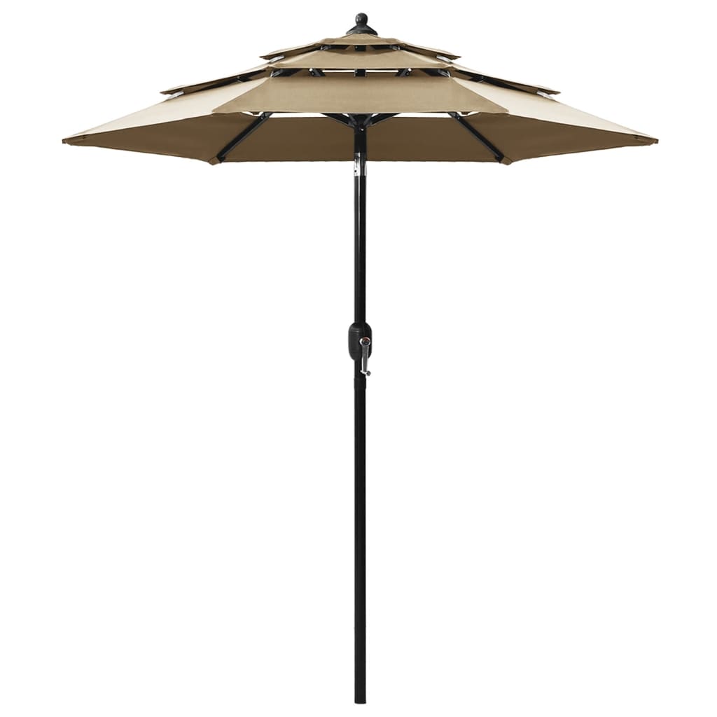 Parasol 3-Laags Met Aluminium Paal 2 M Taupe