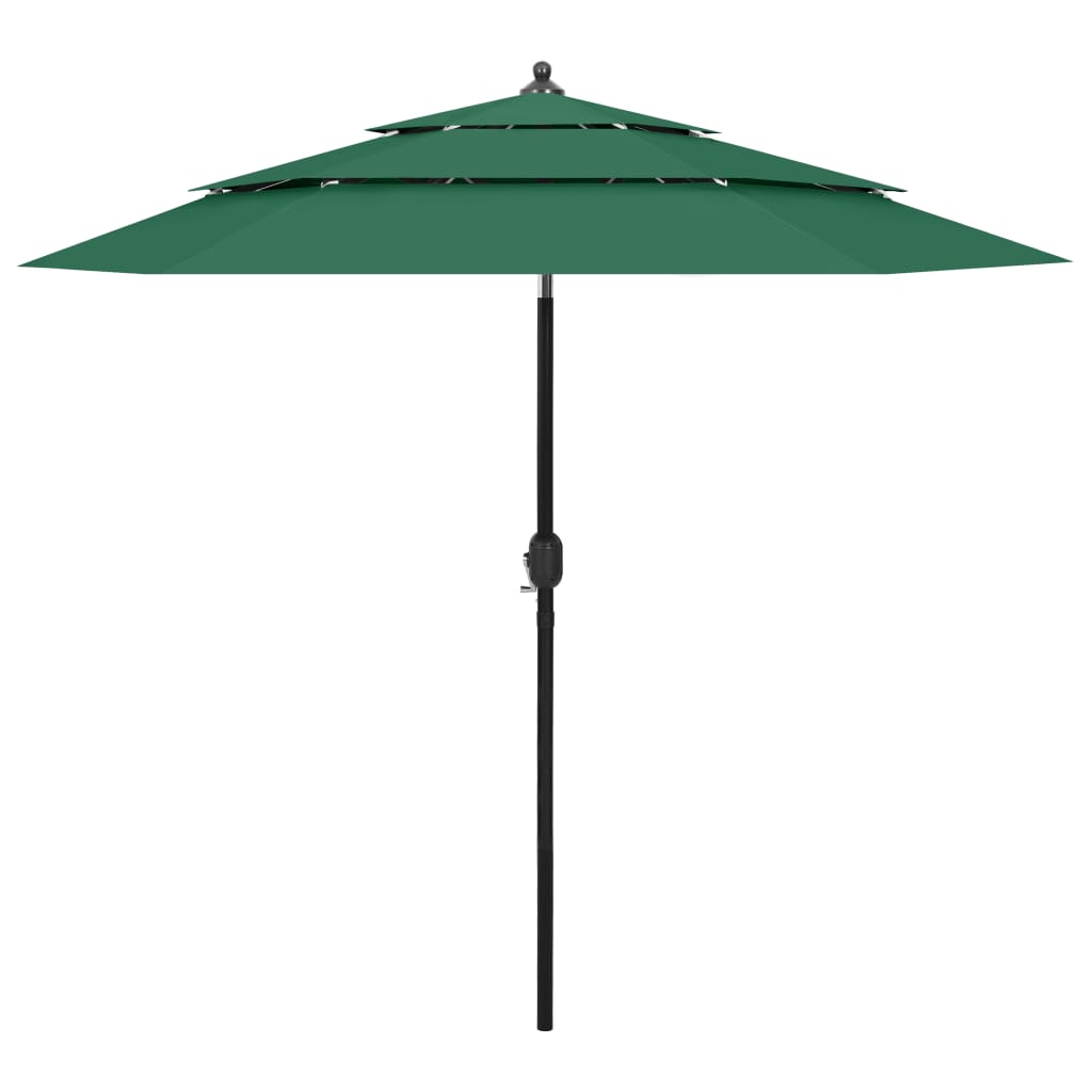 Parasol 3-Laags Met Aluminium Paal 2,5 M Groen 2.5 m