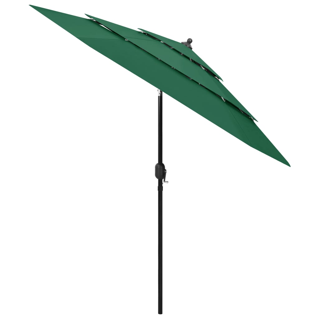 Parasol 3-Laags Met Aluminium Paal 2,5 M Groen 2.5 m