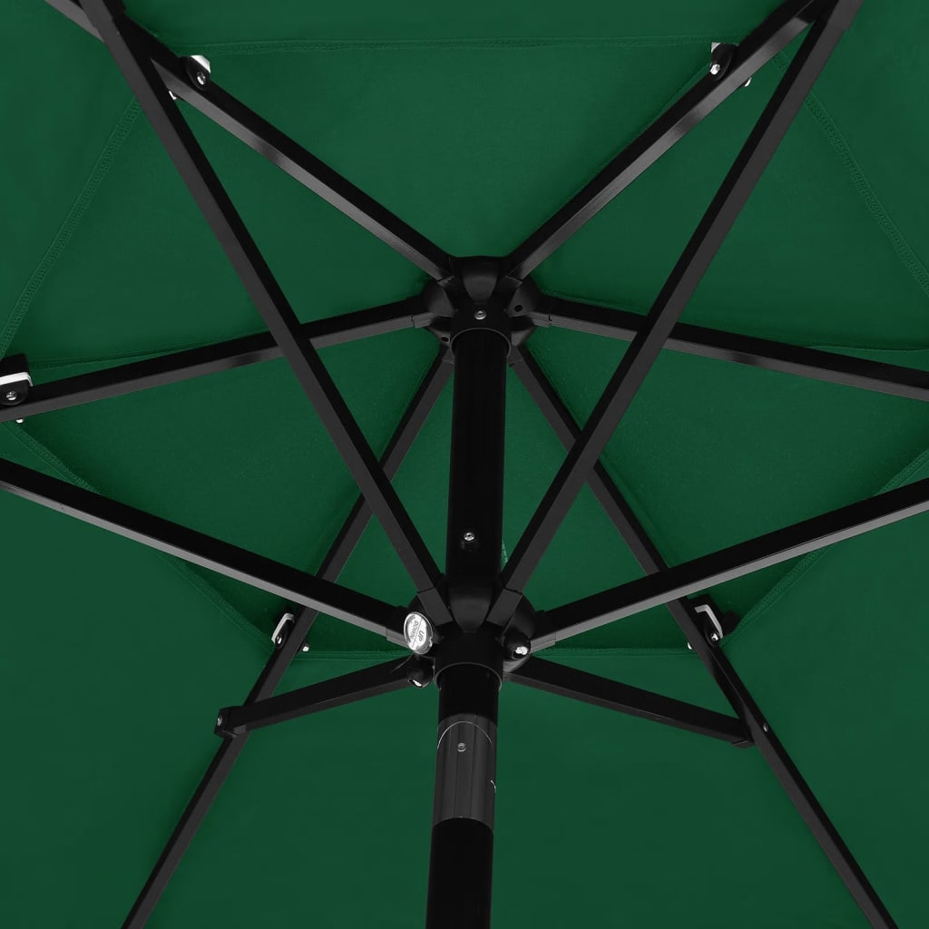 Parasol 3-Laags Met Aluminium Paal 2,5 M Groen 2.5 m