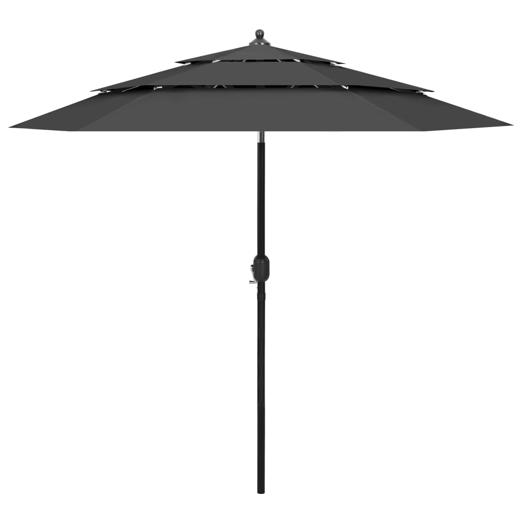 Parasol 3-Laags Met Aluminium Paal 2,5 M Antracietkleurig 2.5 m