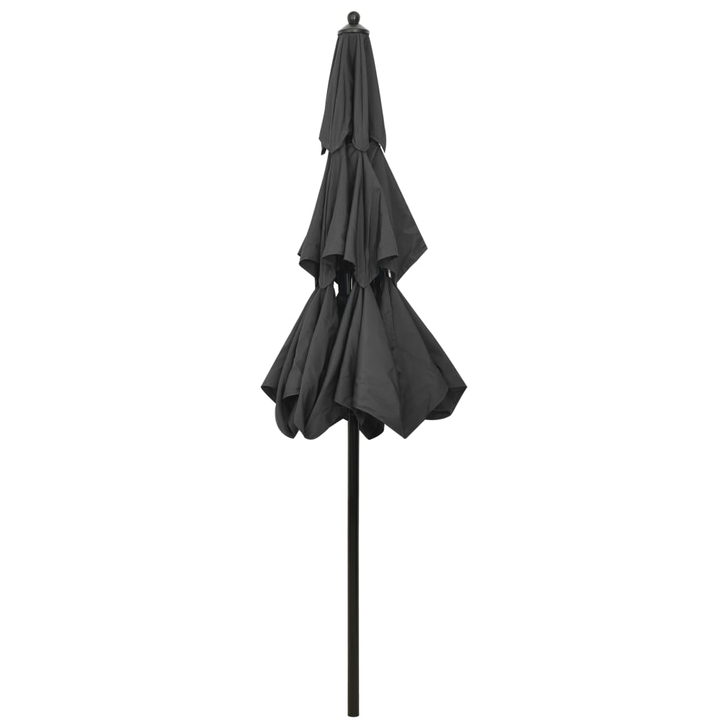 Parasol 3-Laags Met Aluminium Paal 2,5 M Antracietkleurig 2.5 m