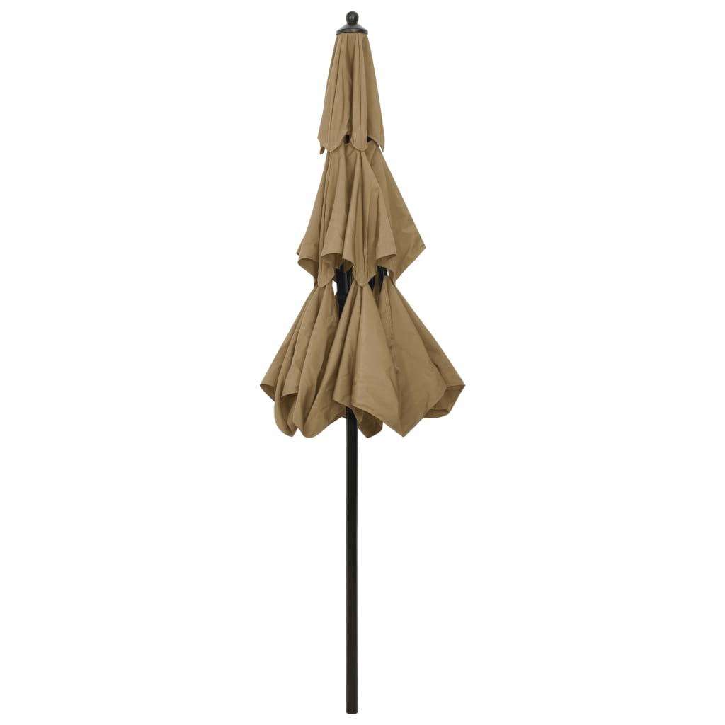 Parasol 3-Laags Met Aluminium Paal 2,5 M Taupe 2.5 m