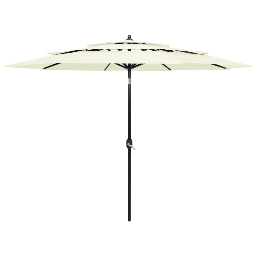 Parasol 3-Laags Met Aluminium Paal 3 M Zandkleurig