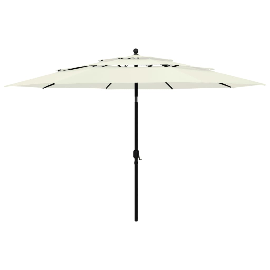 Parasol 3-Laags Met Aluminium Paal 3,5 M Zandkleurig 3.5 m