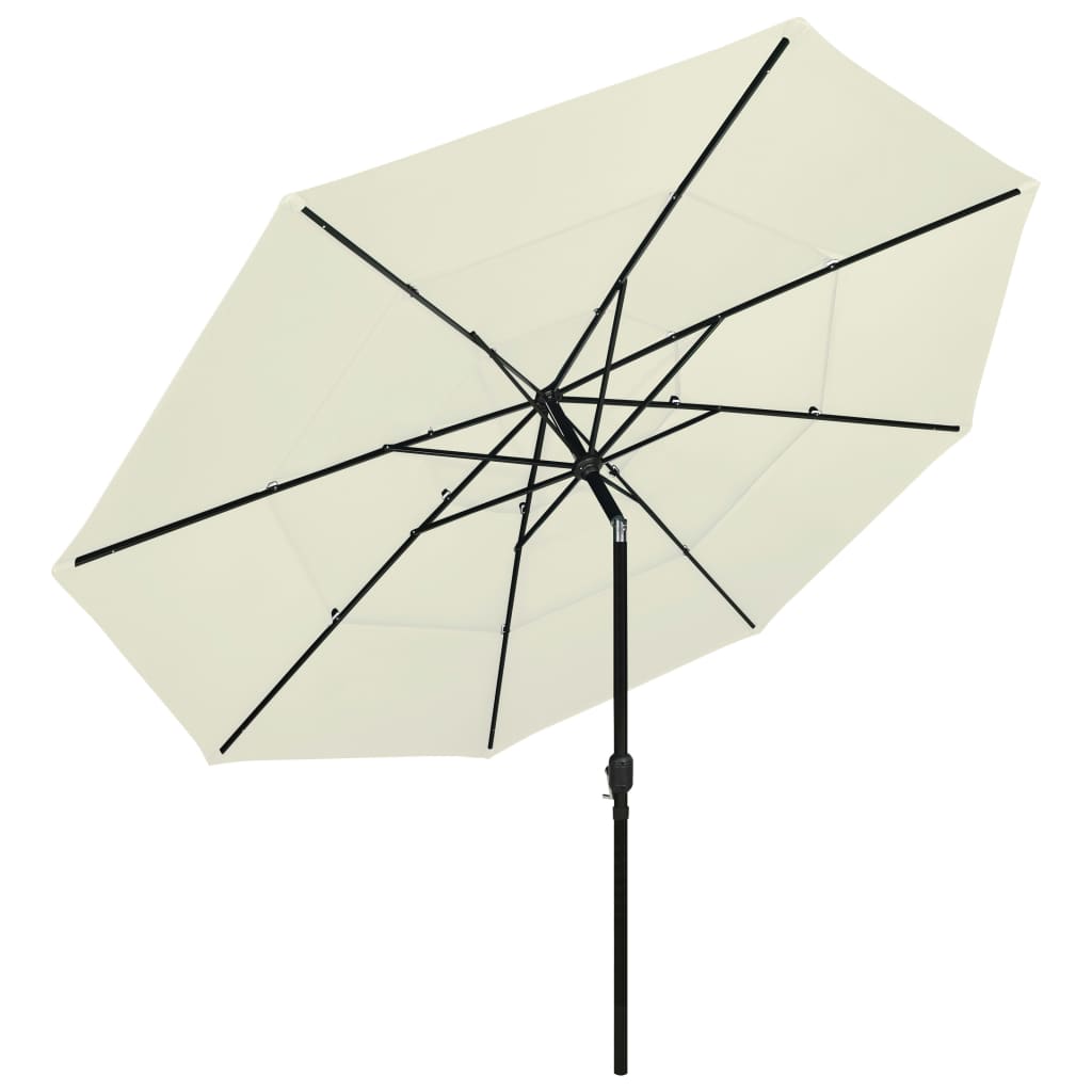 Parasol 3-Laags Met Aluminium Paal 3,5 M Zandkleurig 3.5 m