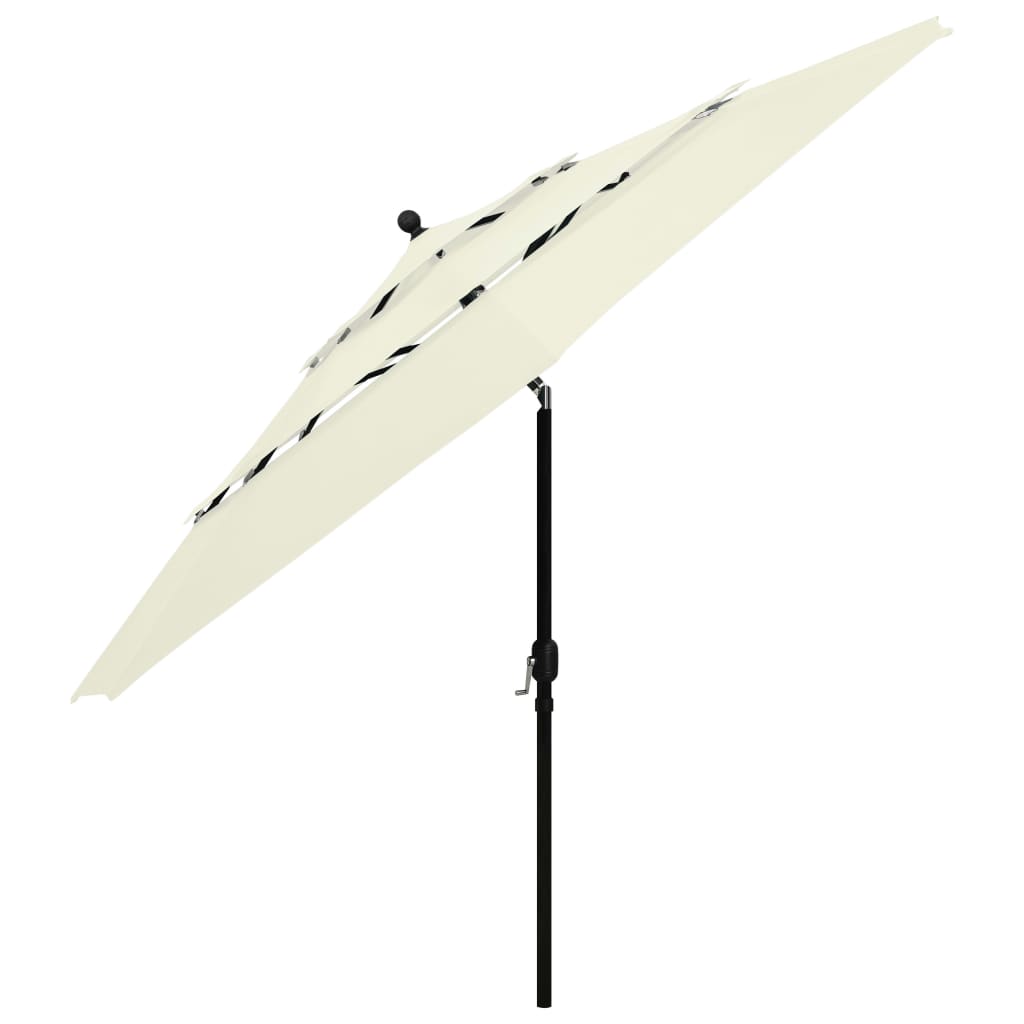 Parasol 3-Laags Met Aluminium Paal 3,5 M Zandkleurig 3.5 m