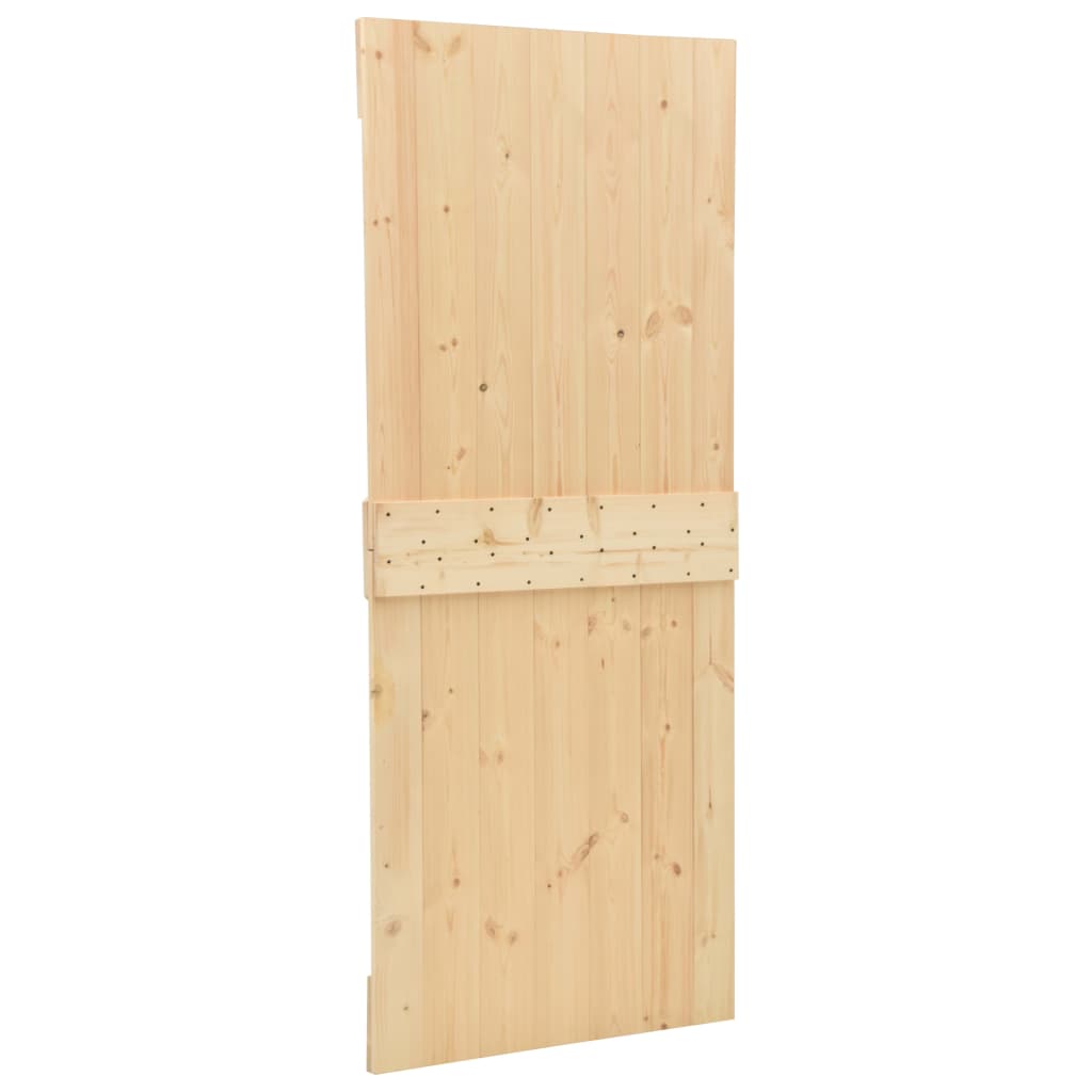 Schuifdeur Met Beslag 80X210 Cm Massief Grenenhout 80 x 210 cm Bruin