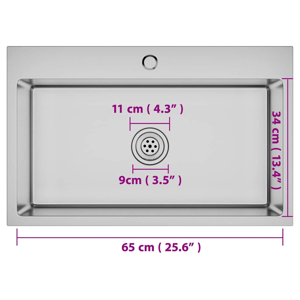 Gootsteen handgemaakt roestvrij staal