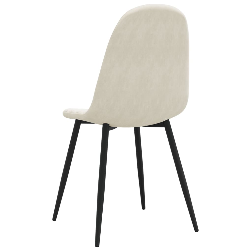 Eetkamerstoelen 4 st fluweel crèmewit