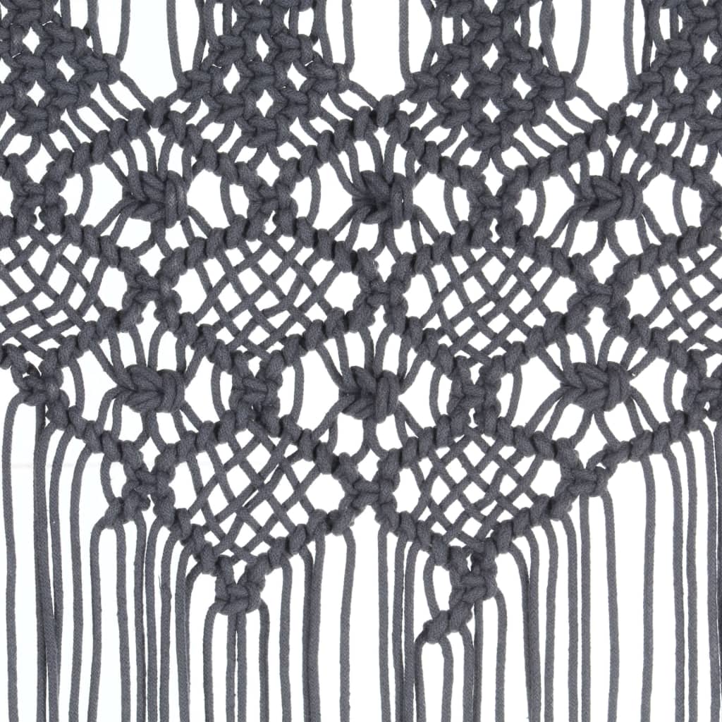 Gordijn macramé 140x240 cm katoen antraciet