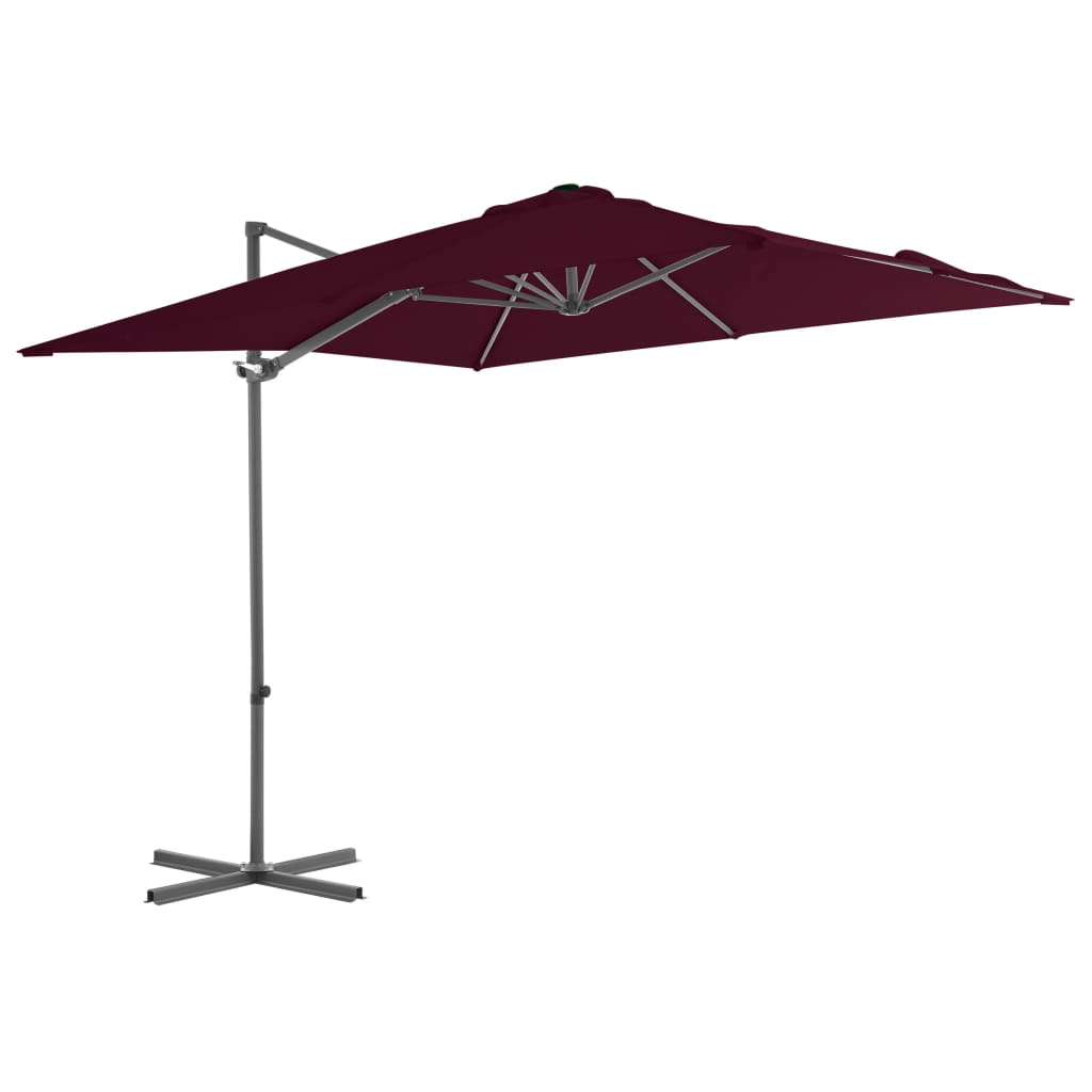 Zweefparasol Met Stalen Paal 250X250 Cm Bordeauxrood 250 x 250 cm