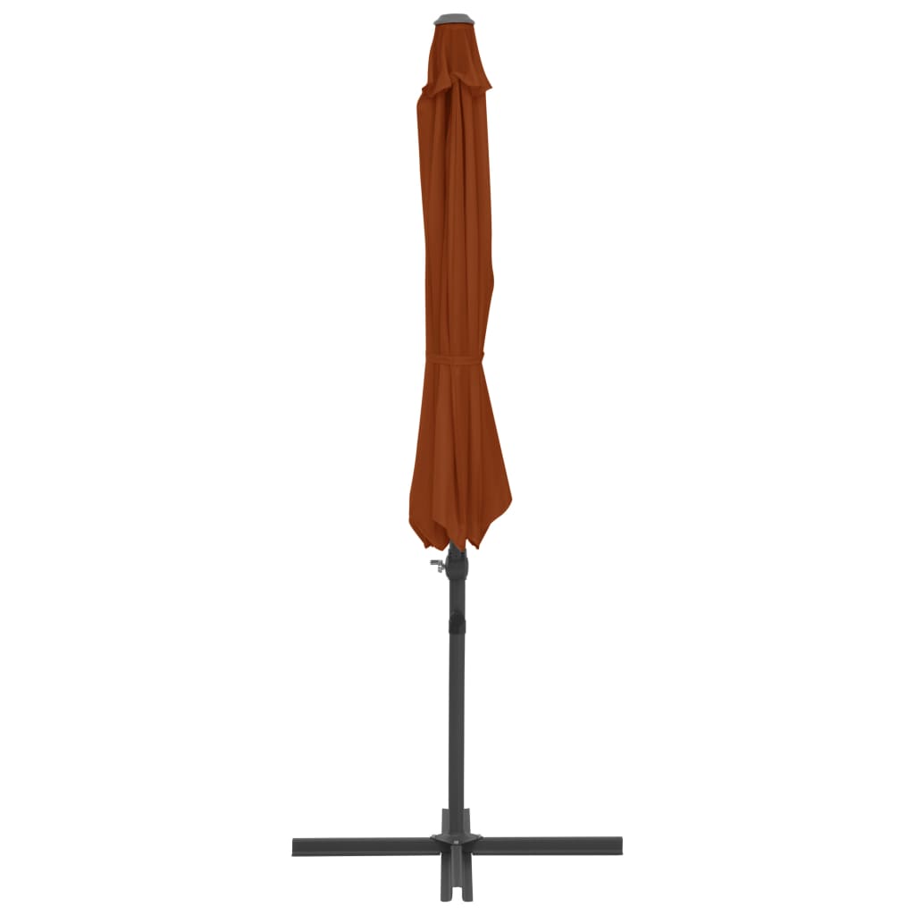 Zweefparasol Met Stalen Paal 300 Cm Terracottakleurig 300 x 255 cm