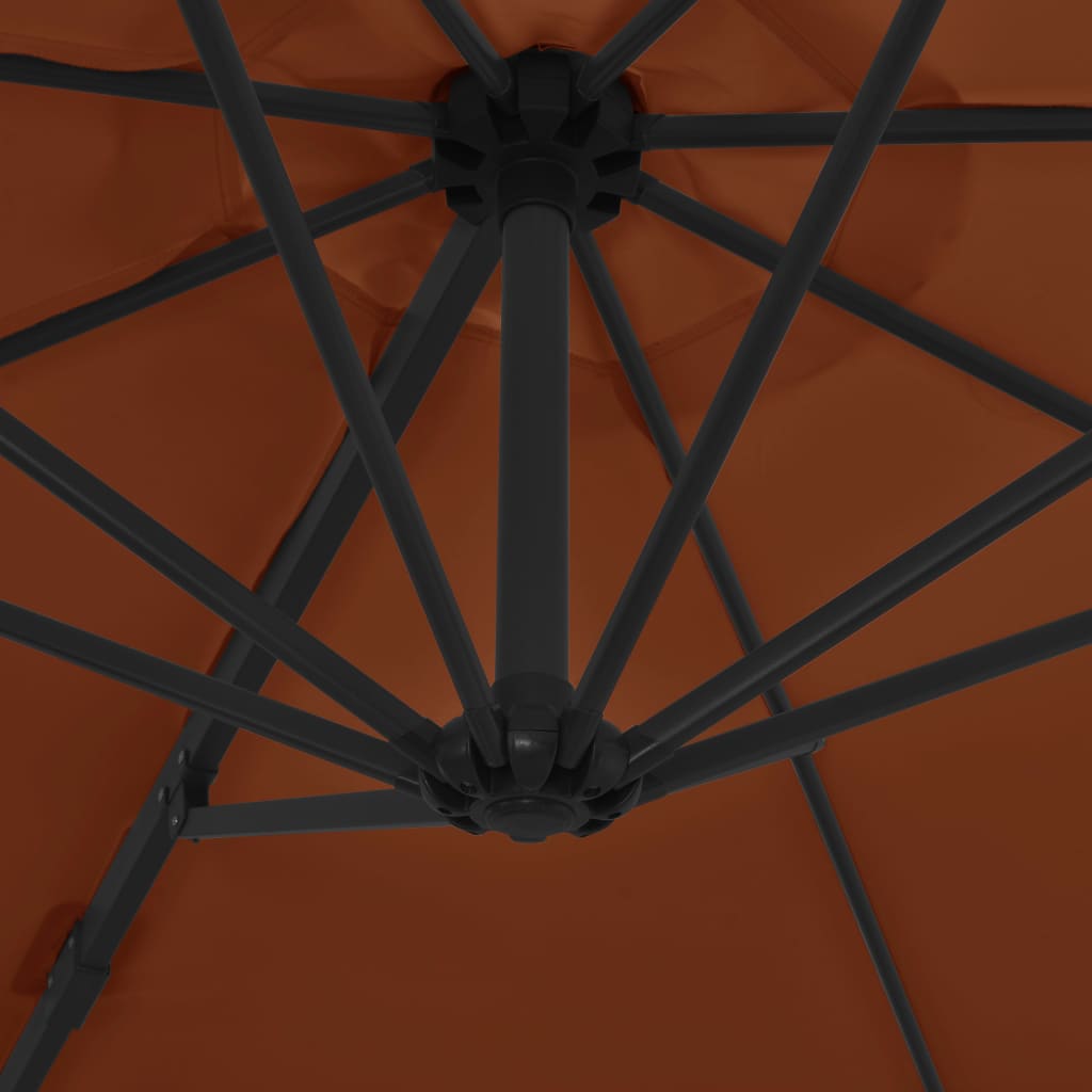 Zweefparasol Met Stalen Paal 300 Cm Terracottakleurig 300 x 255 cm