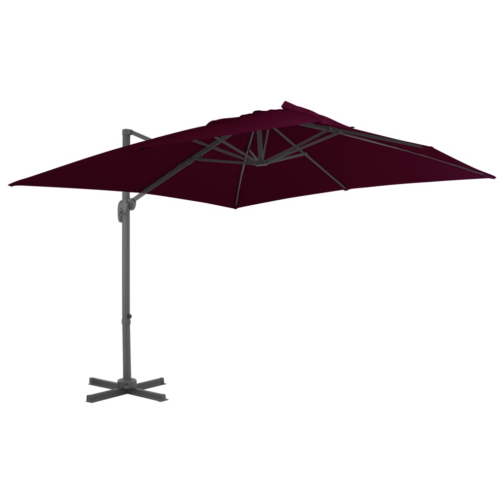 Zweefparasol Met Aluminium Paal 300X300 Cm Bordeauxrood 300 x 300 cm