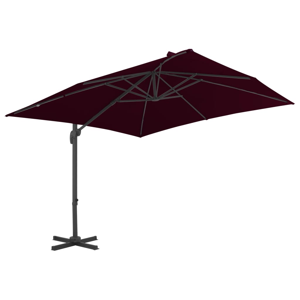 Zweefparasol Met Aluminium Paal 300X300 Cm Bordeauxrood 300 x 300 cm