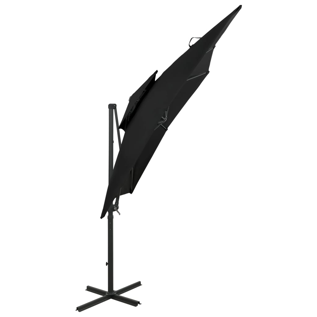 Zweefparasol Met Dubbel Dak 250X250 Cm Zwart