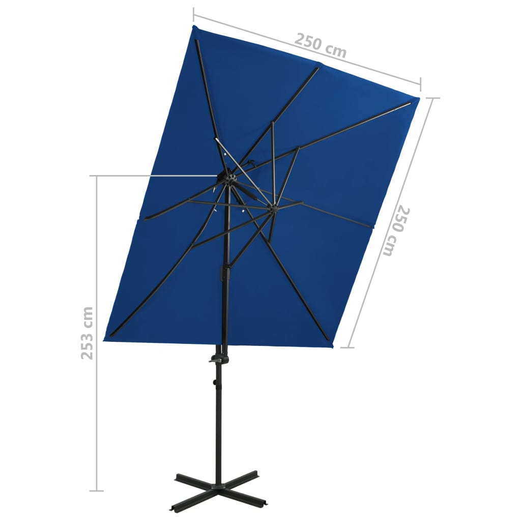 Zweefparasol Met Dubbel Dak 250X250 Cm Azuurblauw azure blue