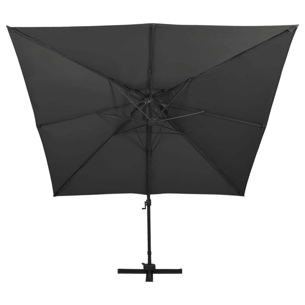 Zweefparasol Met Dubbel Dak 300X300 Cm Zwart 300 x 300 cm