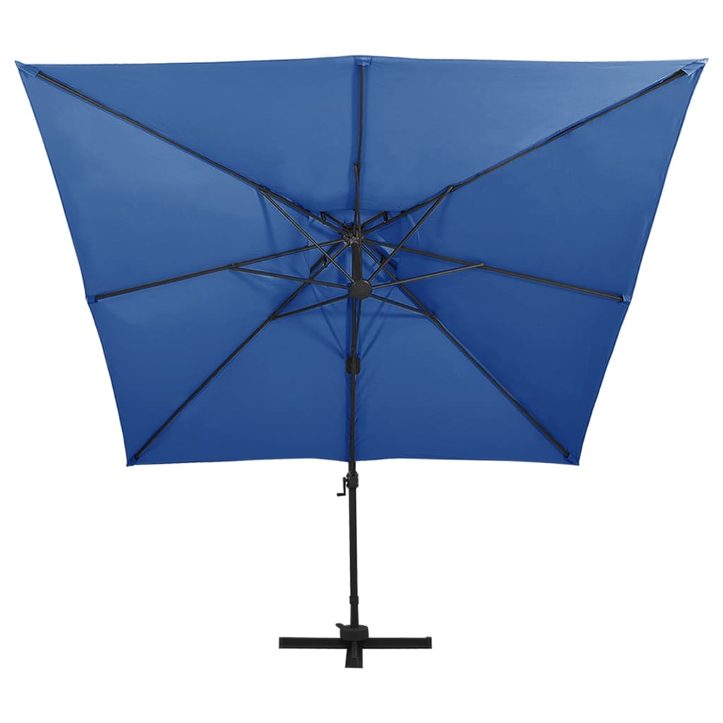 Zweefparasol Met Dubbel Dak 300X300 Cm Azuurblauw 300 x 300 cm azure blue