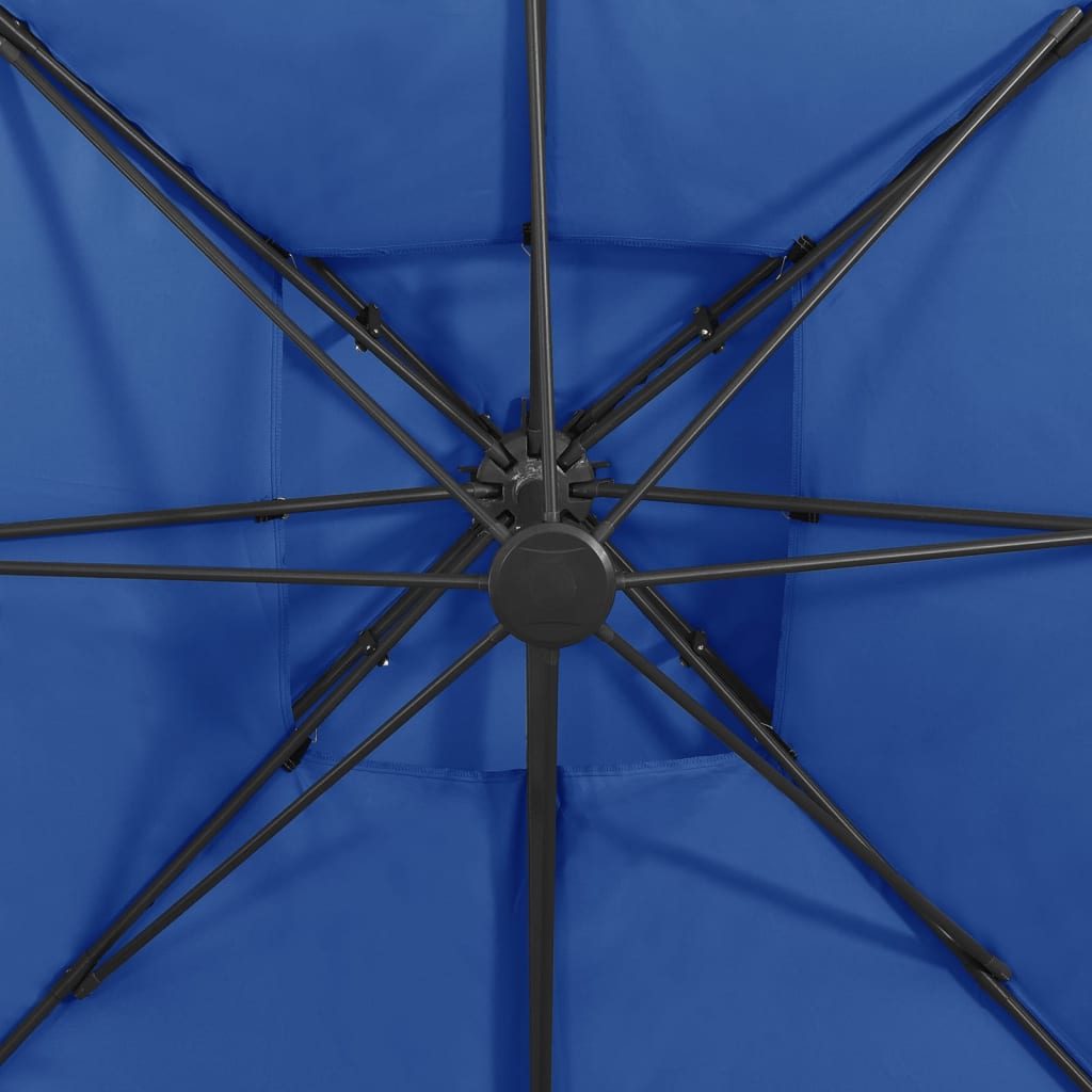 Zweefparasol Met Dubbel Dak 300X300 Cm Azuurblauw 300 x 300 cm azure blue