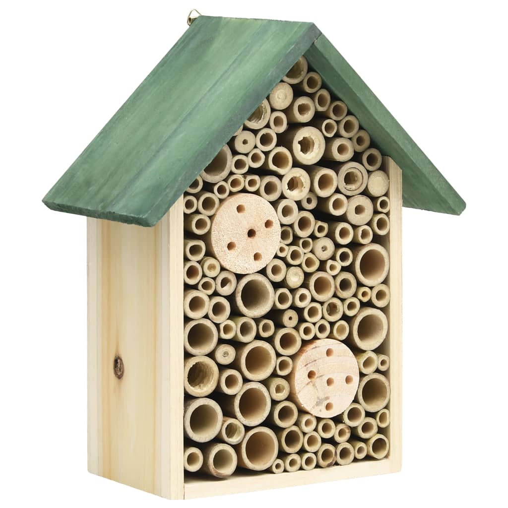 Insectenhotels 2 st 23x14x29 cm massief vurenhout