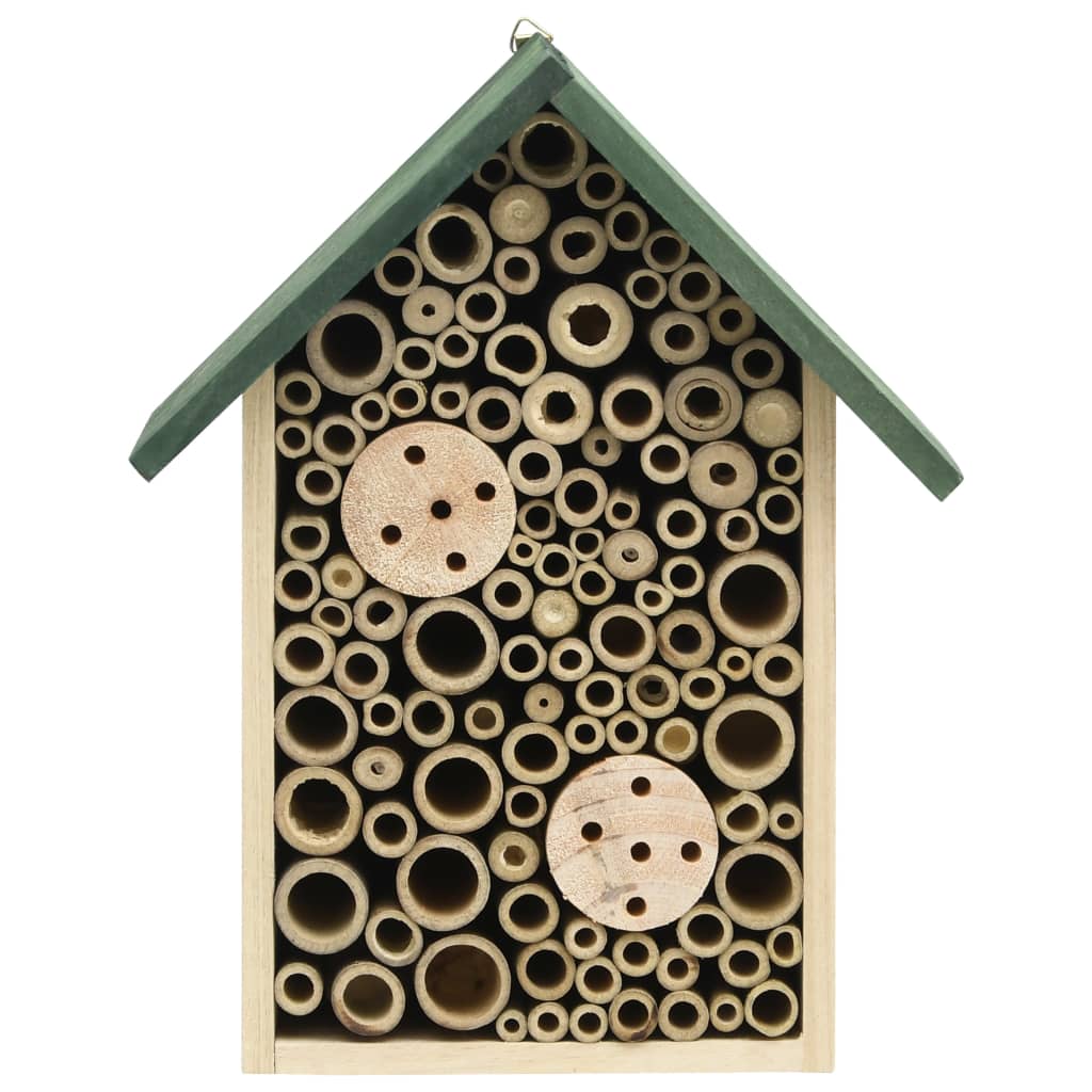 Insectenhotels 2 st 23x14x29 cm massief vurenhout