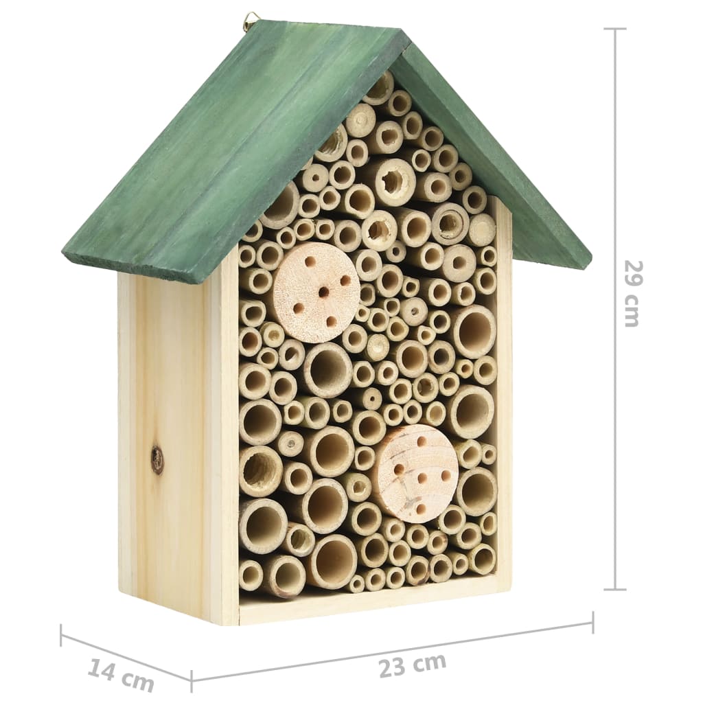 Insectenhotels 2 st 23x14x29 cm massief vurenhout
