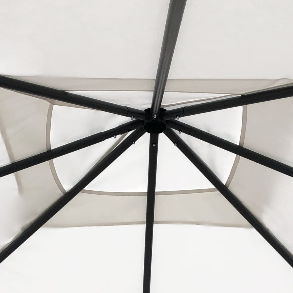 Prieel Met Paalhoezen 160 G/M² 3X3X2,6 M Kleurig 3 x 3 x 2.6 m Crème Met zijwand