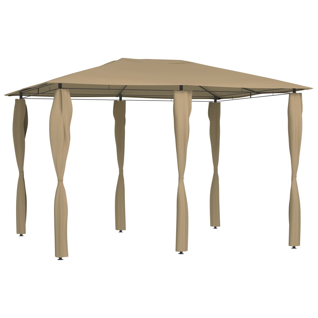 Prieel Met Paalhoezen 160 G/M² 3X4X2,6 M 3 x 4 x 2.6 m Taupe Met zijwand