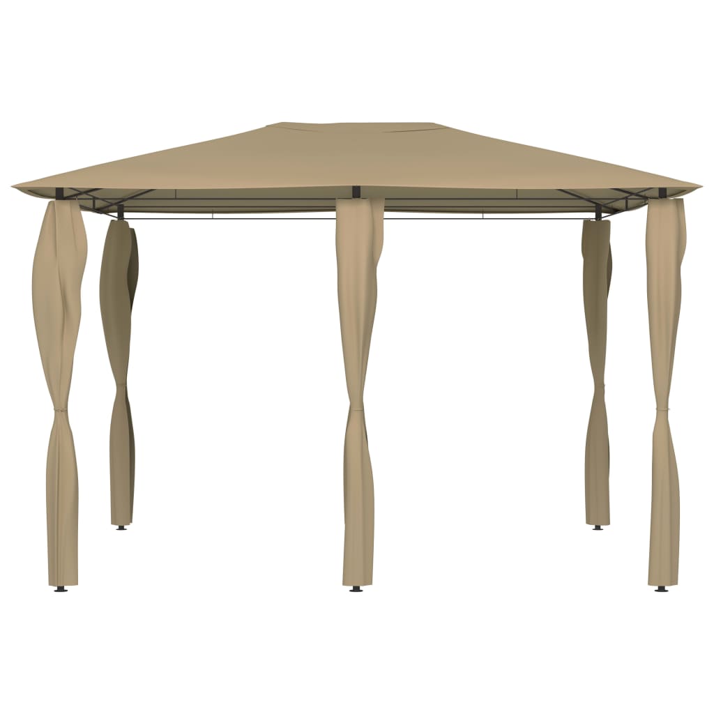 Prieel Met Paalhoezen 160 G/M² 3X4X2,6 M 3 x 4 x 2.6 m Taupe Met zijwand