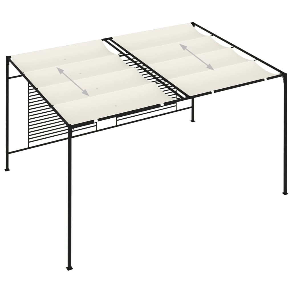 Prieel Met Uittrekbaar Dak 180 G/M² 3X4X2,3 M Kleurig Crème