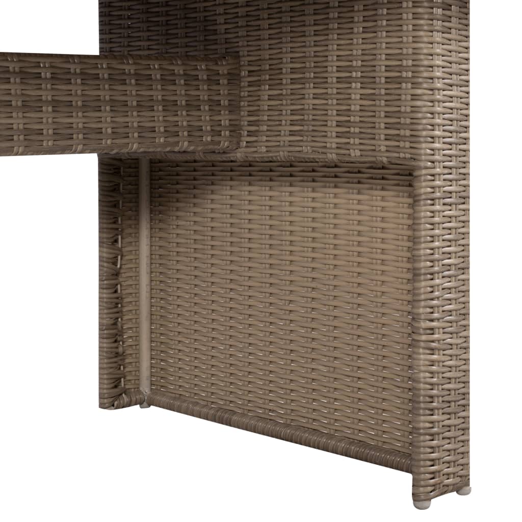 9-delige Tuinset met kussens poly rattan bruin