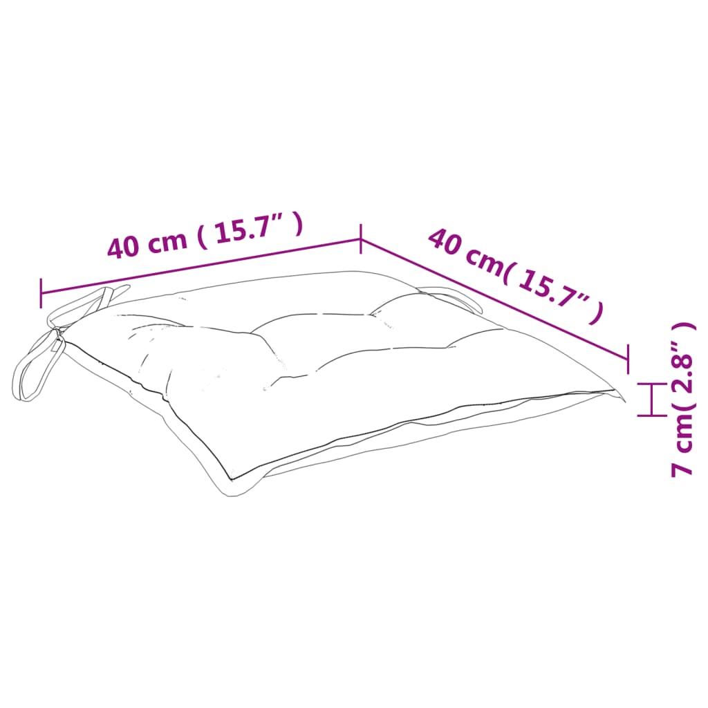 Stoelkussens Oxford Stof Kleurig Antraciet 4 40 x 40 x 7 cm