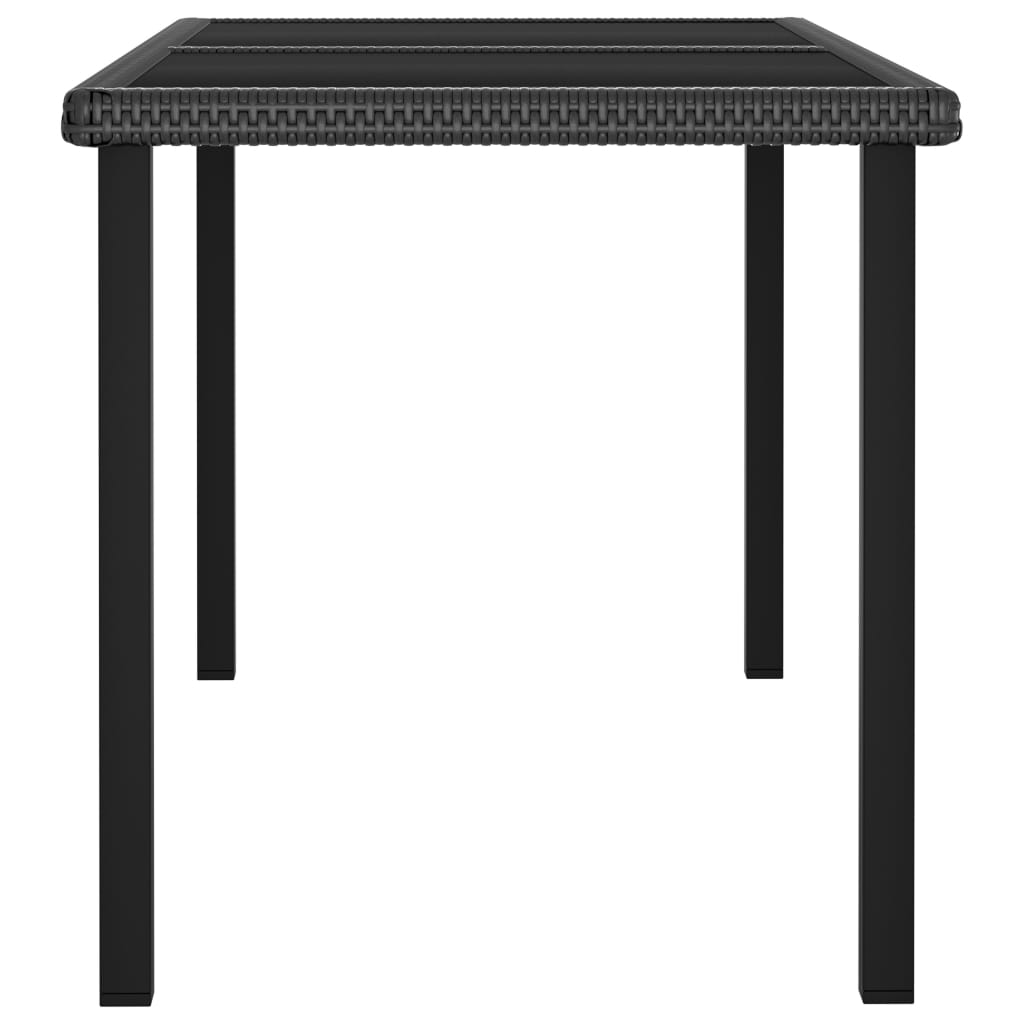 Tuintafel Poly Rattan 140 x 70 x 73 cm Zwart