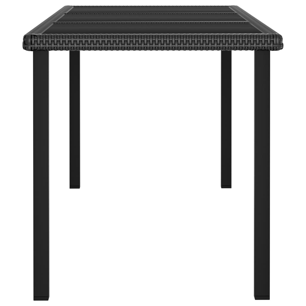 Tuintafel Poly Rattan 180 x 70 x 73 cm Zwart